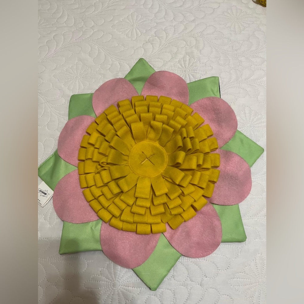 Joyhound Pink and Yellow Snuffe  Mat Flower - Picture 2 of 10